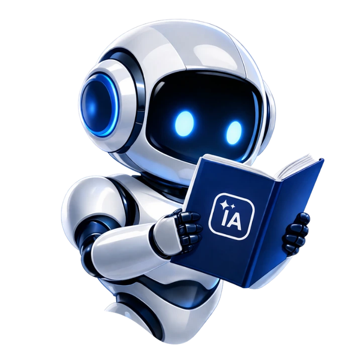 Robot IA AILawyer lisant un livre